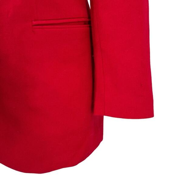 Vintage Alanni Donnybrook Red Wool Blazer Gold Button Front 4P Petite - Picture 4 of 10